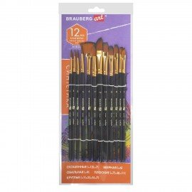 Кисти художественные набор 12 шт., синтетика, № 1-12, BRAUBERG ART DEBUT, 201049