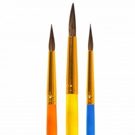 Кисти ПОНИ набор 3 шт. (круглые № 2,3,4), пакет с европодвесом, ЮНЛАНДИЯ, 201073