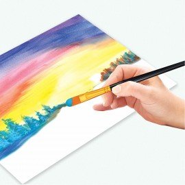 Кисти набор 10 шт., синтетика, черные, № 2/0-8, (Круглые; Овальные; Плоские; Лайнеры),WBZ, 201084