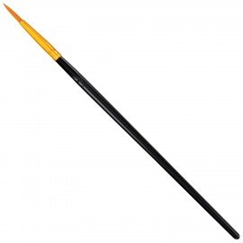 Кисти набор 10 шт., синтетика, черные, № 2/0-8, (Круглые; Овальные; Плоские; Лайнеры),WBZ, 201084