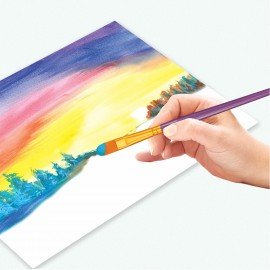 Кисти набор 10 шт., синтетика, фиолетовые, № 2/0-8, (Круглые; Овальные; Плоские; Лайнеры),WBZ, 201086