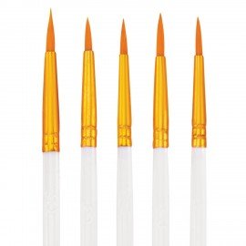 Кисти набор 10 шт., синтетика, белые, № 2/0-8, (Круглые; Овальные; Плоские; Лайнеры),WBZ, 201087