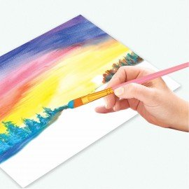 Кисти набор 10 шт., синтетика, розовые, № 2/0-8, (Круглые; Овальные; Плоские; Лайнеры),WBZ, 201088