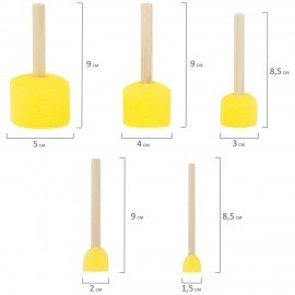 Кисть-спонж для рисования художественный, набор 5 штук, BRAUBERG ART DEBUT, 201089