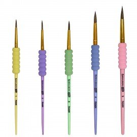 Кисти c EVA вставкой ПОНИ набор 5 шт. (круглые № 1, 2, 3, 4, 5), блистер, BRAUBERG KI, 201092