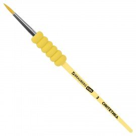 Кисти c EVA вставкой НАБОР 4шт (синтетика круглые 3,5,7; плоская 12), блистер, BRAUBERG KIDS, 201094