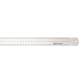 Линейка металлическая 100 см, BRAUBERG, европодвес, 210311