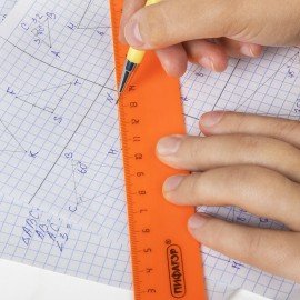 Линейка пластиковая 20 см, ПИФАГОР, неоновая, ассорти, 210604