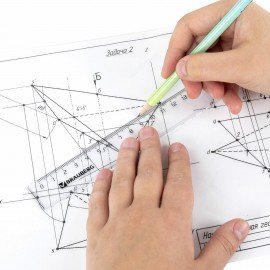 Линейка пластиковая 20 см, BRAUBERG, прозрачная, тонированная, 210606