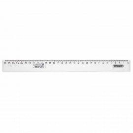 Линейка пластиковая 30 см, ПИФАГОР, прозрачная, бесцветная, 210611