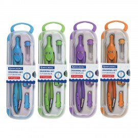 Готовальня BRAUBERG "Modern", 4 предмета: циркуль 135 мм, точилка, отвёртка, грифель, 210664