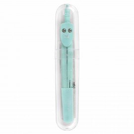 Циркуль BRAUBERG GEOMETRY, 120 мм, пастельно-бирюзовый цвет, защитный колпачок, пластиковый пенал, 210697