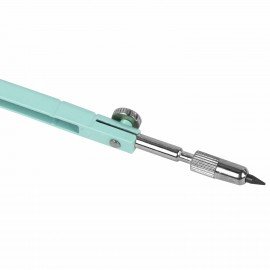 Циркуль BRAUBERG GEOMETRY, 120 мм, пастельно-бирюзовый цвет, защитный колпачок, пластиковый пенал, 210697