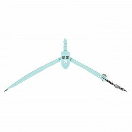 Циркуль BRAUBERG GEOMETRY, 120 мм, пастельно-бирюзовый цвет, защитный колпачок, пластиковый пенал, 210697