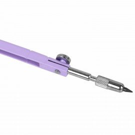 Циркуль BRAUBERG GEOMETRY, 120 мм, пастельно-фиолетовый цвет, защитный колпачок, пластиковый пенал, 210698