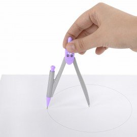 Готовальня BRAUBERG SCHOOL KIT, 9 предметов, циркуль 125 мм, чертежные принадлежности, лавандовый цвет, 210713