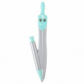 Готовальня BRAUBERG SCHOOL KIT, 9 предметов, циркуль 125 мм, чертежные принадлежности, мятный цвет, 210716
