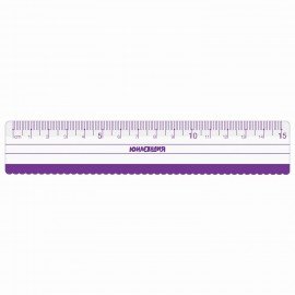 Набор чертежный малый ЮНЛАНДИЯ "ГЕОМЕТРИЯ" (линейка 15 см, 2 треугольника, транспортир), фиолетовая шкала, 210739