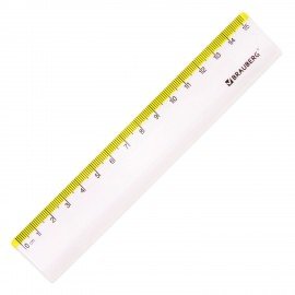 Набор чертежный малый BRAUBERG "FRESH ZONE" (линейка 15 см, 2 треугольника, транспортир), желтая шкала, 210762