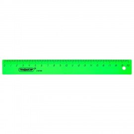 Линейка пластиковая 20 см, ПИФАГОР, непрозрачная, неоновая, ассорти, 210788