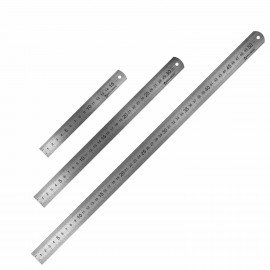 Линейки металлические КОМПЛЕКТ 3 шт. (15 см, 30 см, 50 см), BRAUBERG, 210810