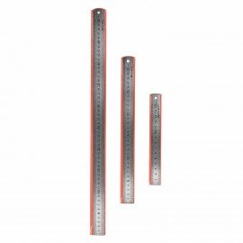 Линейки металлические КОМПЛЕКТ 3 шт. (15 см, 30 см, 50 см), BRAUBERG, 210810