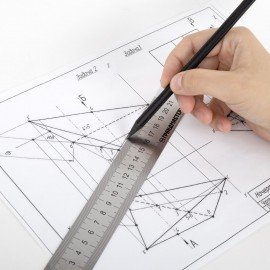 Линейка металлическая 50 см СУПЕРПРОЧНАЯ, ПВХ чехол, ГРАНДМАСТЕР, 210814