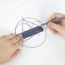 Набор чертежный металлический BRAUBERG (линейка 15 см, 2 треугольника, транспортир), 210816