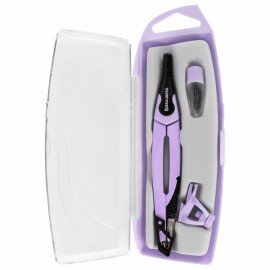 Готовальня BRAUBERG ULTRA, 3 предмета: циркуль 135 мм, запасной грифель, насадка, лавандовый цвет, 210823