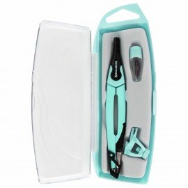 Готовальня BRAUBERG ULTRA, 3 предмета: циркуль 135 мм, запасной грифель, насадка, мятный цвет, 210824