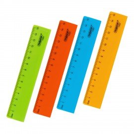 Линейка пластиковая 15 см ПИФАГОР, неоновая, ассорти, с волнистым краем, 210825