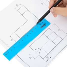 Линейка пластиковая 15 см ПИФАГОР, неоновая, ассорти, 210826