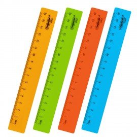 Линейка пластиковая 16 см ПИФАГОР, неоновая, ассорти, 210827