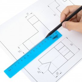 Линейка пластиковая 16 см ПИФАГОР, неоновая, ассорти, 210827