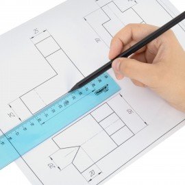 Линейка пластик 30 см ПИФАГОР, прозрачная, тонированная, 210841