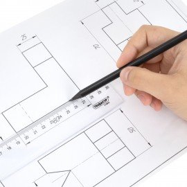 Линейка пластиковая 30 см ПИФАГОР, прозрачная, бесцветная, 210842