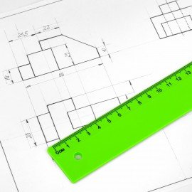 Линейка пластик 50 см ПИФАГОР, непрозрачная, неоновая, ассорти, 210845