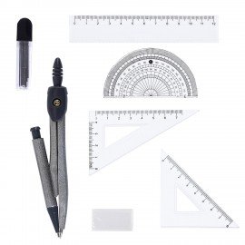 Готовальня ПИФАГОР 8 предметов: циркуль 120 мм, чертежные принадлежности, пластиковый пенал, 210860