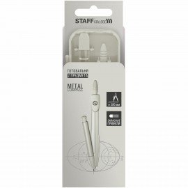 Готовальня STAFF, 2 предмета: циркуль 120 мм, запасные грифели, пластиковый пенал, дисплей, 210862