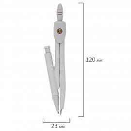 Готовальня STAFF, 2 предмета: циркуль 120 мм, запасные грифели, пластиковый пенал, дисплей, 210862