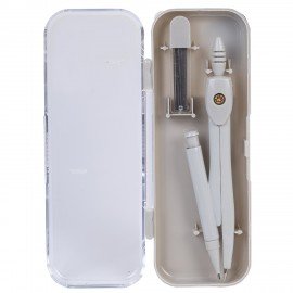 Готовальня STAFF, 2 предмета: циркуль 120 мм, запасные грифели, пластиковый пенал, дисплей, 210862