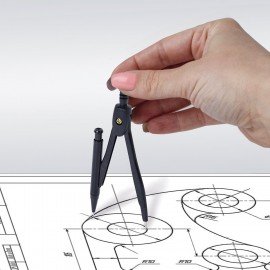 Готовальня STAFF, 9 предметов: циркуль 120 мм, чертежные принадлежности, механический карандаш, пластиковый пенал, 210863