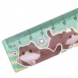 Линейка пластиковая 15 см BRAUBERG "CUTE CATS", с принтом, ассорти, 210865