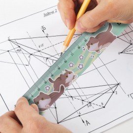 Линейка пластиковая 15 см BRAUBERG "CUTE CATS", с принтом, ассорти, 210865