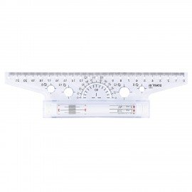 Линейка с роликом (рейсшина) 22 см, металлический ролик, картонная коробка, STAFF, 210869