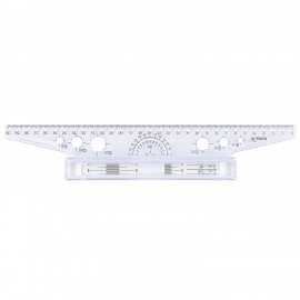 Линейка с роликом (рейсшина) 30 см, металлический ролик, картонная коробка, STAFF, 210870