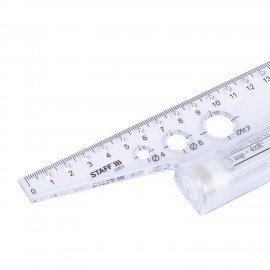 Линейка с роликом (рейсшина) 30 см, металлический ролик, картонная коробка, STAFF, 210870