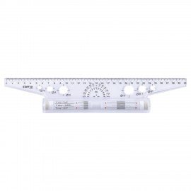 Линейка с роликом (рейсшина) 30 см, металлический ролик, картонная коробка, STAFF, 210870