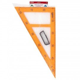 Треугольник прямоугольный для классной доски, пластиковый 50х30х50см, с держателем, ПИФАГОР, 210874