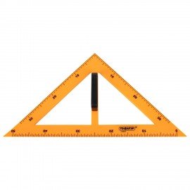 Треугольник прямоугольный для классной доски, пластиковый 30х30х50см, с держателем, ПИФАГОР, 210875